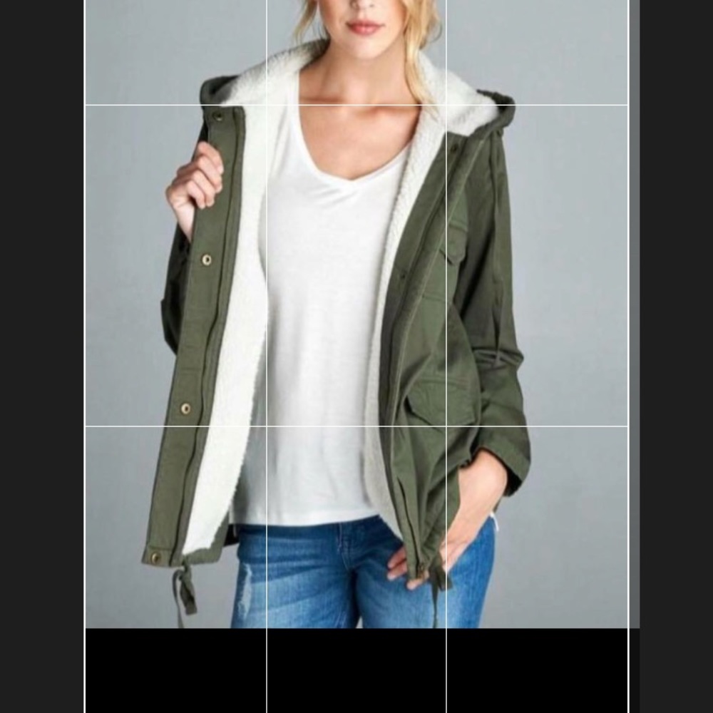 Army green hooded jacket